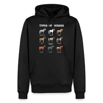 Espèces de chevaux, de chevaux, d’Arabes - Sweat à capuche Premium bio Homme - noir - Devant - Nico (187cm)