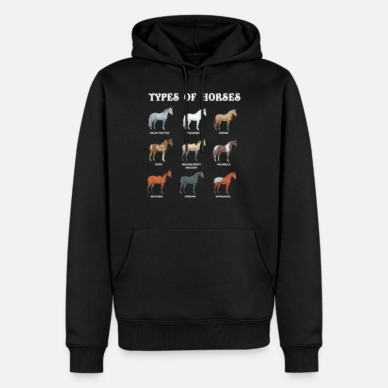 Arten Von Pferden, Pferd, Araber - Männer Premium Bio Hoodie - Schwarz