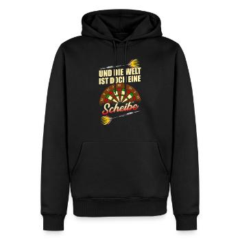 Deutsches Dartmer German Dart-Team - Dart - Männer Premium Bio Hoodie - Schwarz - Vorne - Nico (187cm)
