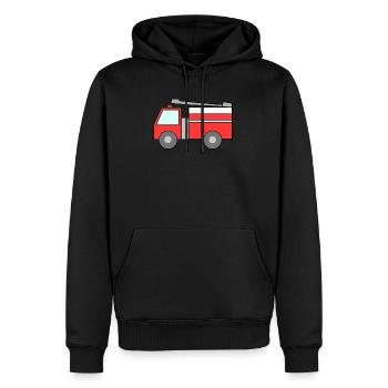 Pompiers - Sweat à capuche Premium bio Homme - noir - Devant - Nico (187cm)