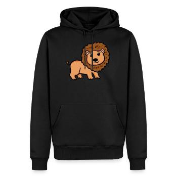 Lion doux pour enfants - Lion doux pour bébés - Sweat à capuche Premium bio Homme - noir - Devant - Nico (187cm)