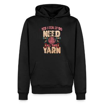 Need All This Yarn Funny Knitting Quote - Männer Premium Bio Hoodie - Schwarz - Vorne - Nico (187cm)