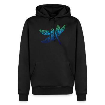 Magical Colorful Dragonfly T-shirt - Insect Lover - Men’s Premium Organic Hoodie - black - Front - Nico (187cm)