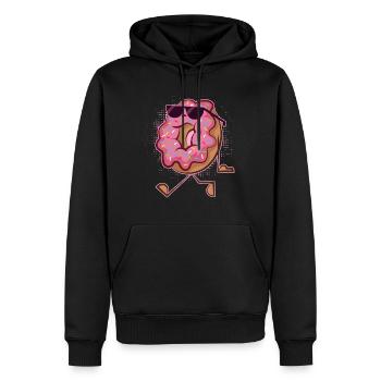 Funny Donut Wearing Sunglass -Donut On Beach For - Men’s Premium Organic Hoodie - black - Front - Nico (187cm)