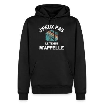 Je peux pas le tennis m'appelle humour sport drôle - Sweat à capuche Premium bio Homme - noir - Devant - Nico (187cm)