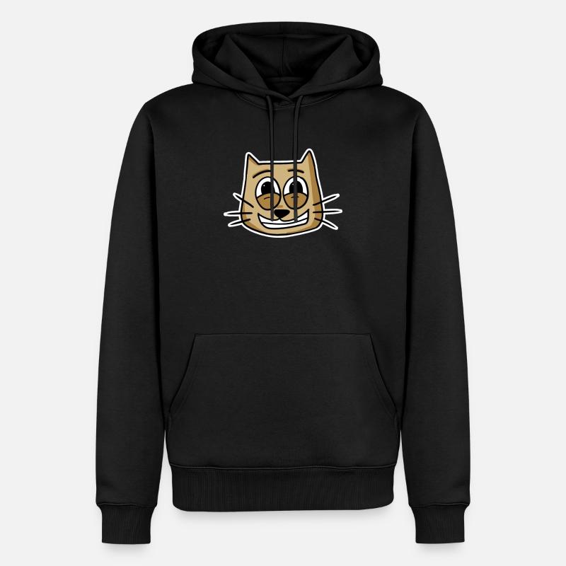 Chat Visage de chat - Sweat à capuche Premium bio Homme - noir