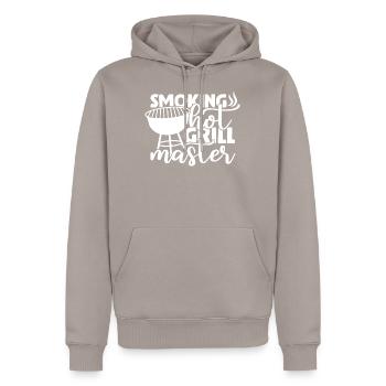 Grillen Grill Grillsaison Geschenkidee Witzig - Männer Premium Bio Hoodie - Taupe - Vorne - Nico (187cm)