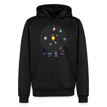Solar system, planets, universe, astrology - Men’s Premium Organic Hoodie - black - Front - Nico (187cm)