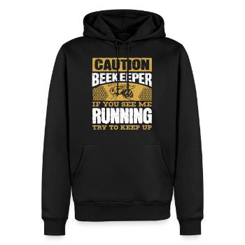 Apiculteur, abeille, abeilles, miel, apiculture, apiculture - Sweat à capuche Premium bio Homme - noir - Devant - Nico (187cm)