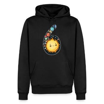 6. Geburtstag Kinder, Weltraum, Sonnensystem - Männer Premium Bio Hoodie - Schwarz - Vorne - Nico (187cm)