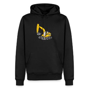 Dragage de chantier machine lourde cadeau - Sweat à capuche Premium bio Homme - noir - Devant - Nico (187cm)