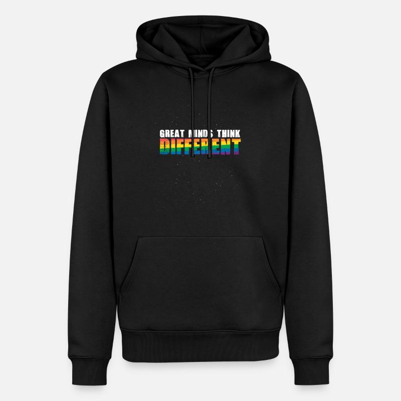 Great minds think different - Männer Premium Bio Hoodie - Schwarz