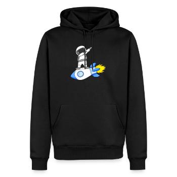 Astronaut Dabbing - Männer Premium Bio Hoodie - Schwarz - Vorne - Nico (187cm)