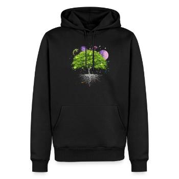Arbre de la galaxie de la vie, planètes, système solaire, - Sweat à capuche Premium bio Homme - noir - Devant - Nico (187cm)