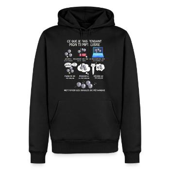 Pétanque Idée Cadeau Homme Humour Papy - Sweat à capuche Premium bio Homme - noir - Devant - Nico (187cm)