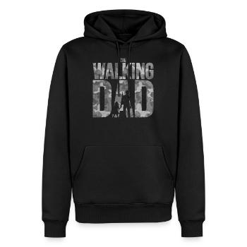 Le papa marche avec sa fille dans camouflage - Sweat à capuche Premium bio Homme - noir - Devant - Nico (187cm)
