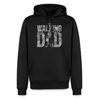 le marchement dad camo avec fille - Sweat à capuche Premium bio Homme - noir - Devant - Nico (187cm)