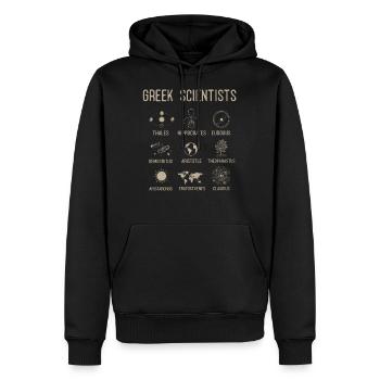 Grecs, grecs - Sweat à capuche Premium bio Homme - noir - Devant - Nico (187cm)