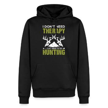 Ich brauche keine Therapie, die ich nur brauche - Männer Premium Bio Hoodie - Schwarz - Vorne - Nico (187cm)
