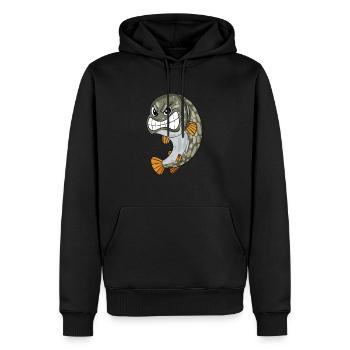 Hecht - Männer Premium Bio Hoodie - Schwarz - Vorne - Nico (187cm)