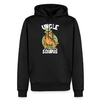Onkel Saurus, Onkel Geschenk, Dinosaurier - Männer Premium Bio Hoodie - Schwarz - Vorne - Nico (187cm)