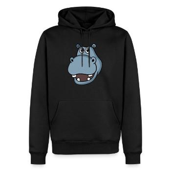 Hippopotames tête - Sweat à capuche Premium bio Homme - noir - Devant - Nico (187cm)