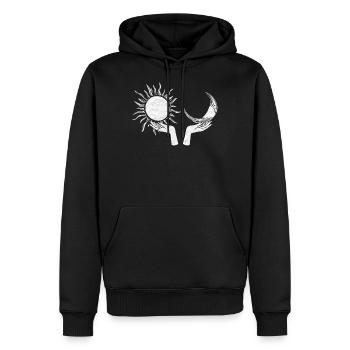 Yoga Ying Yang Mond und Sonne, Lebensbaum - Männer Premium Bio Hoodie - Schwarz - Vorne - Nico (187cm)