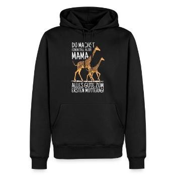 Muttertag Mutter Mummy Giraffe Spruch Geschenk - Männer Premium Bio Hoodie - Schwarz - Vorne - Nico (187cm)