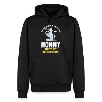 Muttertag Mutter Mummy Erster Elefant Geschenk - Männer Premium Bio Hoodie - Schwarz - Vorne - Nico (187cm)