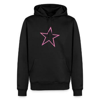 Stern Rosa - Männer Premium Bio Hoodie - Schwarz - Vorne - Nico (187cm)