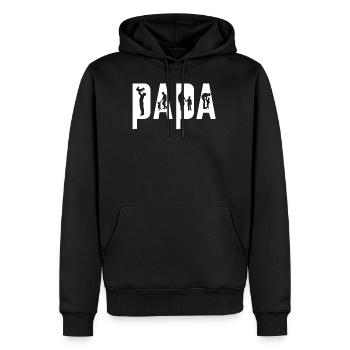 Papa Humor Vater und Sohn lustige Familie - Männer Premium Bio Hoodie - Schwarz - Vorne - Nico (187cm)