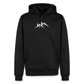 Dach - Männer Premium Bio Hoodie - Schwarz - Vorne - Nico (187cm)
