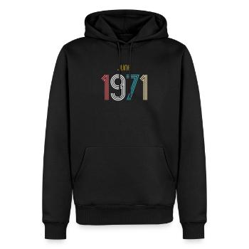 Vintage Juni 1971 - 50. Geburtstag Geschenk - Männer Premium Bio Hoodie - Schwarz - Vorne - Nico (187cm)