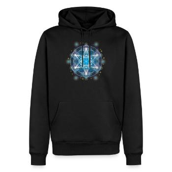 Metatron, Yoga Spirituell - Männer Premium Bio Hoodie - Schwarz - Vorne - Nico (187cm)