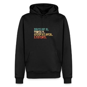 brother uncle godfather legend - Sweat à capuche Premium bio Homme - noir - Devant - Nico (187cm)