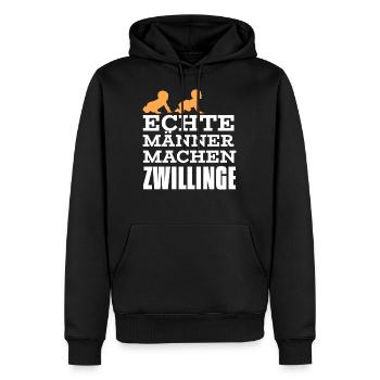 Zwillingspapa Zwillingsvater Papa Vater Zwillinge - Männer Premium Bio Hoodie - Schwarz - Vorne - Nico (187cm)