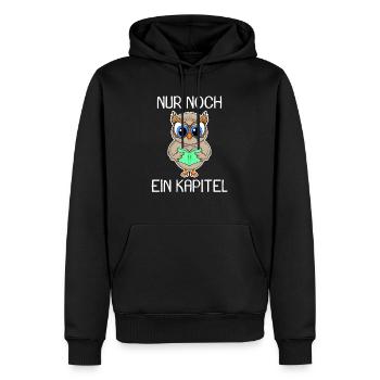 Eule Lesen Buch Bücher - Männer Premium Bio Hoodie - Schwarz - Vorne - Nico (187cm)