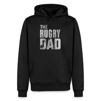 Cadeau de Rugby Papa Football Sport - Sweat à capuche Premium bio Homme - noir - Devant - Nico (187cm)