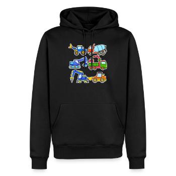 Chantiers - Sweat à capuche Premium bio Homme - noir - Devant - Nico (187cm)