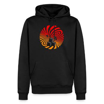 Spirale - Sweat à capuche Premium bio Homme - noir - Devant - Nico (187cm)