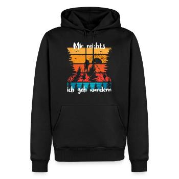 Mir reichts ich geh Wandern - Berge - Männer Premium Bio Hoodie - Schwarz - Vorne - Nico (187cm)