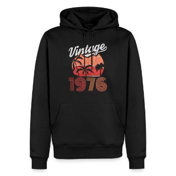 Vintage 1976 76 Anniversaire Rétro Millésime cadeau - Sweat à capuche Premium bio Homme - noir - Devant - Nico (187cm)