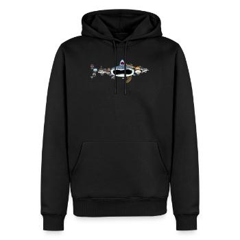 Hai, Haie, Haiarten als Hai - Männer Premium Bio Hoodie - Schwarz - Vorne - Nico (187cm)