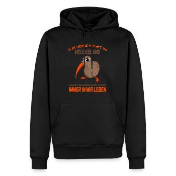 Kiwi Neuseeland - Männer Premium Bio Hoodie - Schwarz - Vorne - Nico (187cm)
