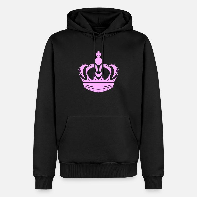 Krone Rosa - Männer Premium Bio Hoodie - Schwarz