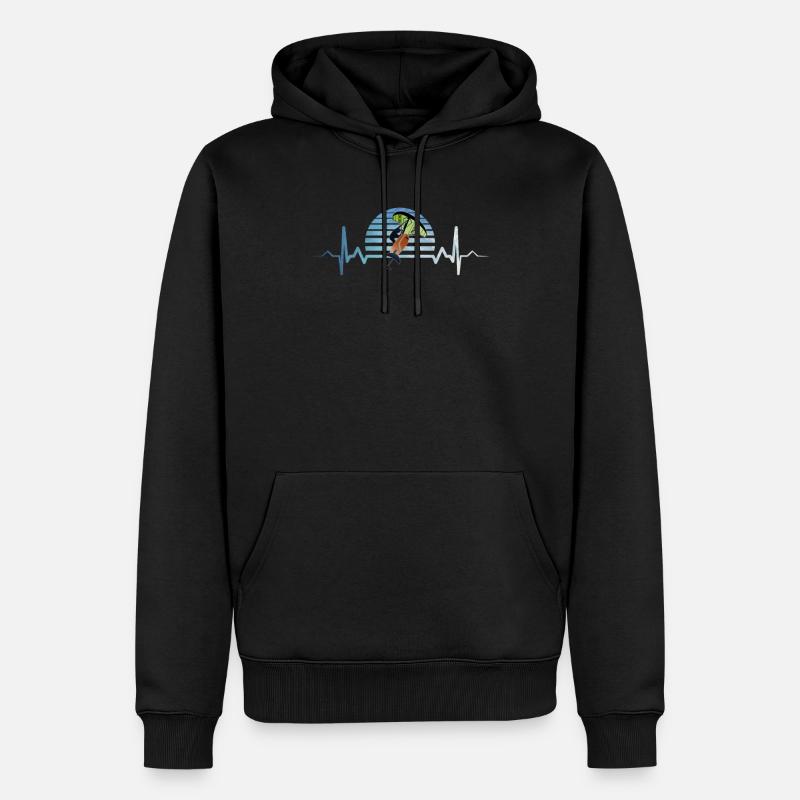 Wing Foiling Herzschlag EKG - Männer Premium Bio Hoodie - Schwarz