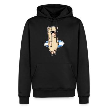 Surfboard Alpaka Surfen - Männer Premium Bio Hoodie - Schwarz - Vorne - Nico (187cm)