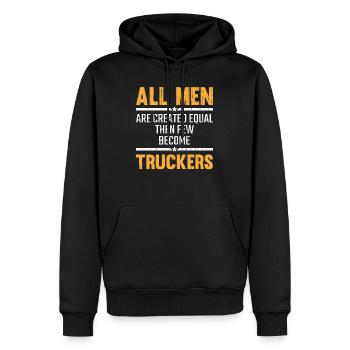 Camion routier camion routier camion routier renard cadeau - Sweat à capuche Premium bio Homme - noir - Devant - Nico (187cm)