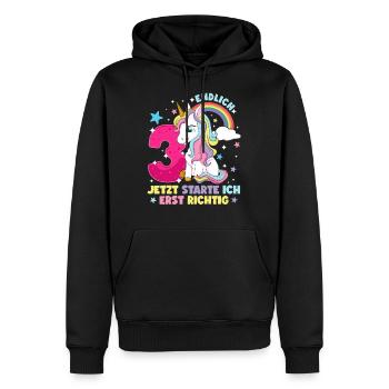 3. Geburtstag Mädchen kleid deko ich bin endlich 3 - Männer Premium Bio Hoodie - Schwarz - Vorne - Nico (187cm)