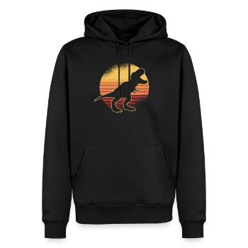 T-Rex Rex Dinosaurier Retro Spruch Geschenk - Männer Premium Bio Hoodie - Schwarz - Vorne - Nico (187cm)